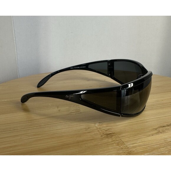 RARE Maui Jim Offshore MJ 444-02 Sunglasses 73-17-124 Gloss Black Wrap Japan - Picture 11 of 16
